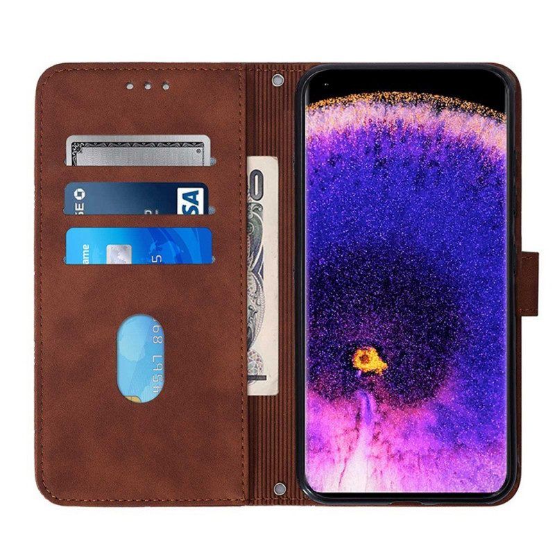 Folio-hoesje voor Oppo Find X5 Pro Driehoeken Met Schouderriem