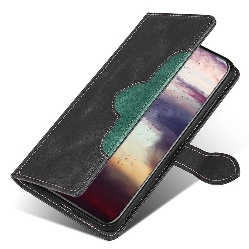 Folio-hoesje voor Oppo Find X5 Pro Imitatieleer Bicolor Stijlvol