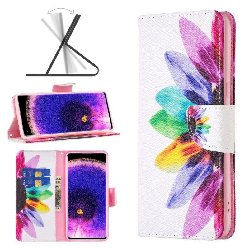 Folio-hoesje voor Oppo Find X5 Waterverf Bloem