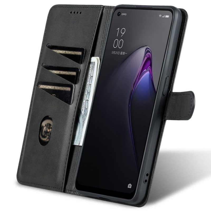 Folio-hoesje voor Oppo Reno 8 Azns Leerstyling