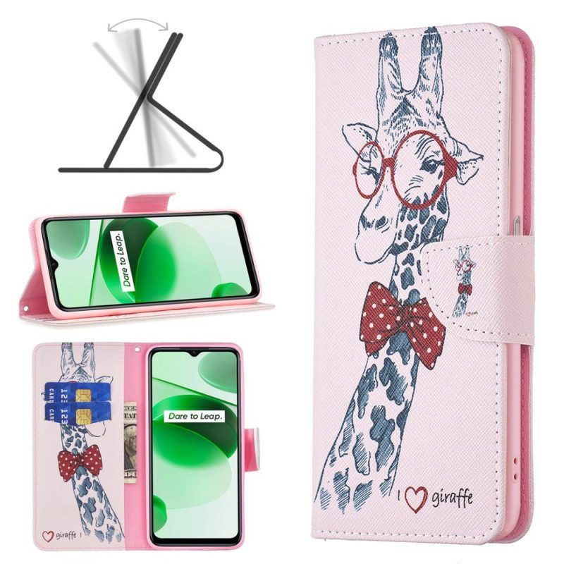 Folio-hoesje voor Realme C35 Giraffe