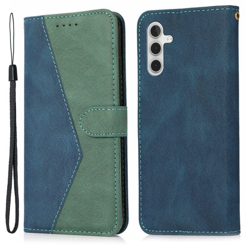 Folio-hoesje voor Samsung Galaxy A13 5G / A04s Tweekleurige Riem