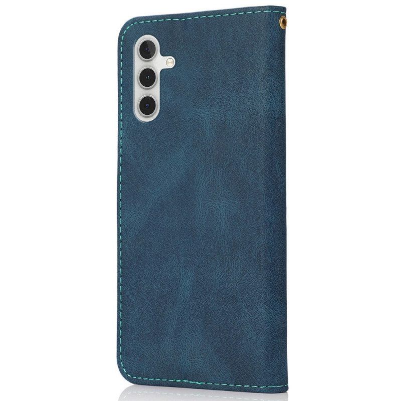 Folio-hoesje voor Samsung Galaxy A13 5G / A04s Tweekleurige Riem