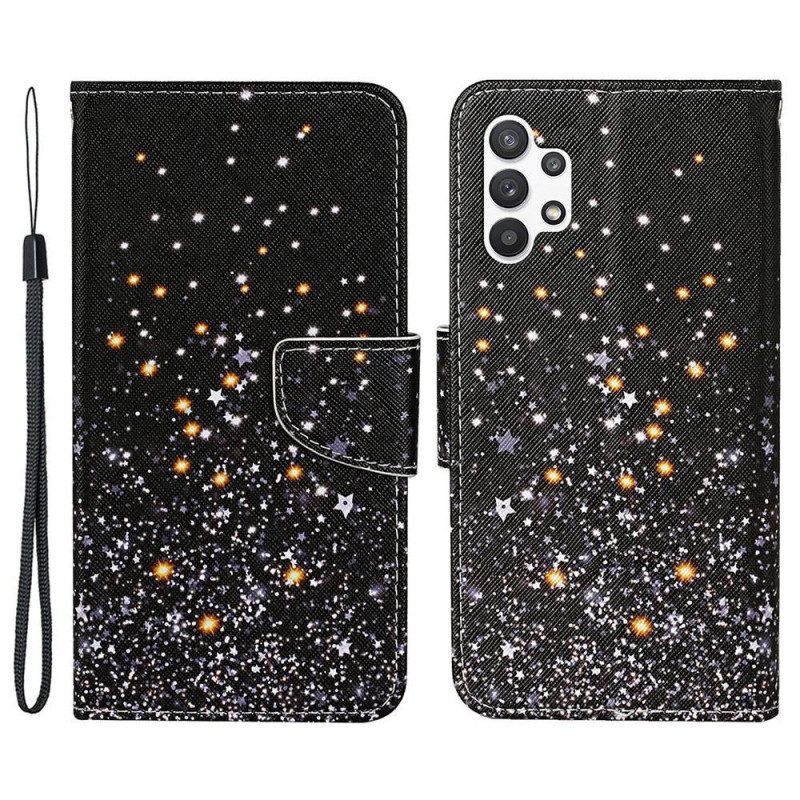 Folio-hoesje voor Samsung Galaxy A13 Met Ketting Alleen Stringkatten