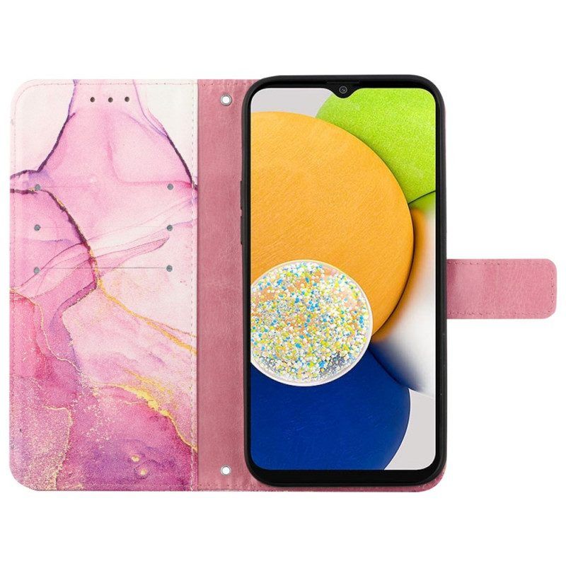 Folio-hoesje voor Samsung Galaxy A13 Met Ketting Imitatie Lakleer