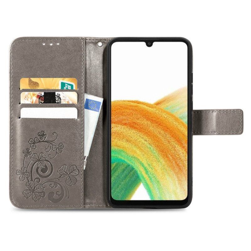 Folio-hoesje voor Samsung Galaxy A13 Riem Bloemtakken