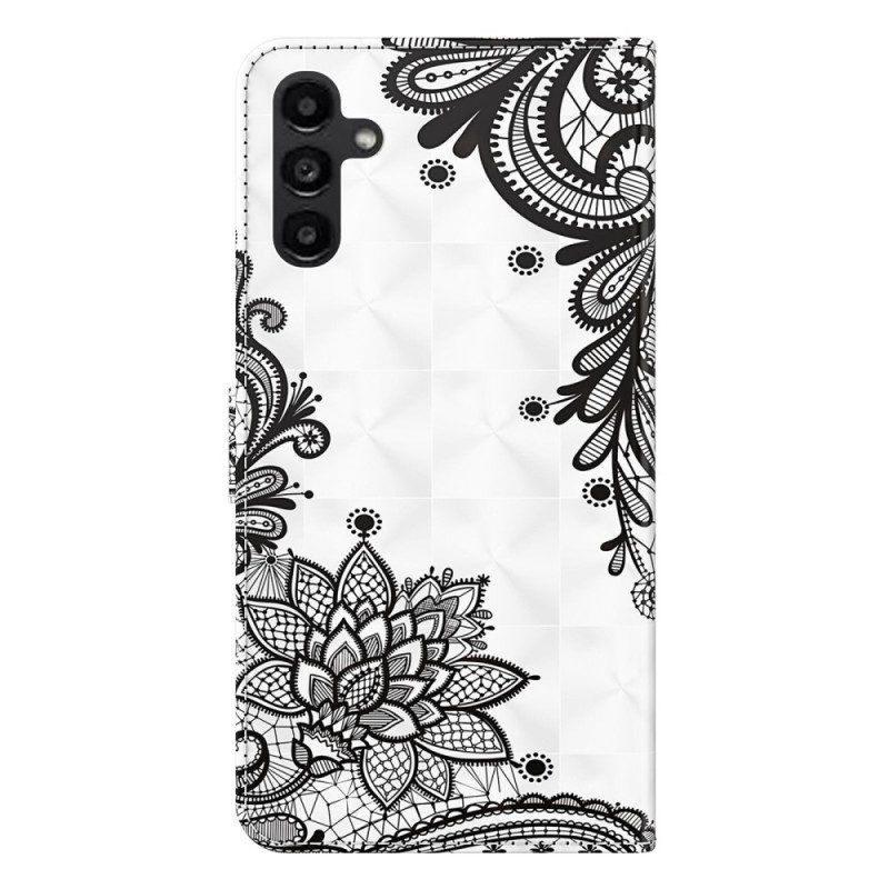 Folio-hoesje voor Samsung Galaxy A14 / A14 5G Met Ketting Boze Panda Met Lanyard