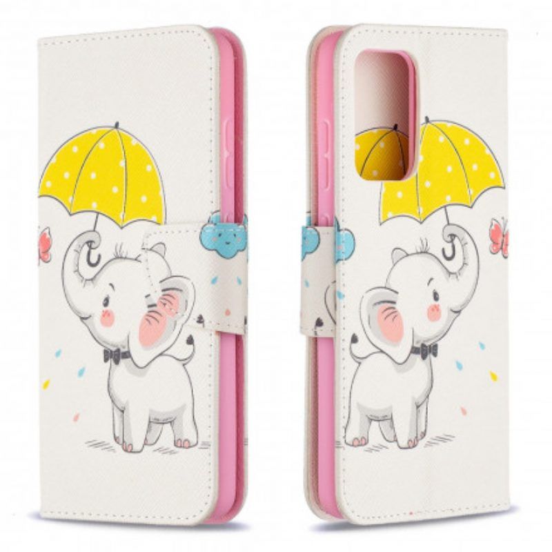 Folio-hoesje voor Samsung Galaxy A52 4G / A52 5G / A52s 5G Baby Olifant