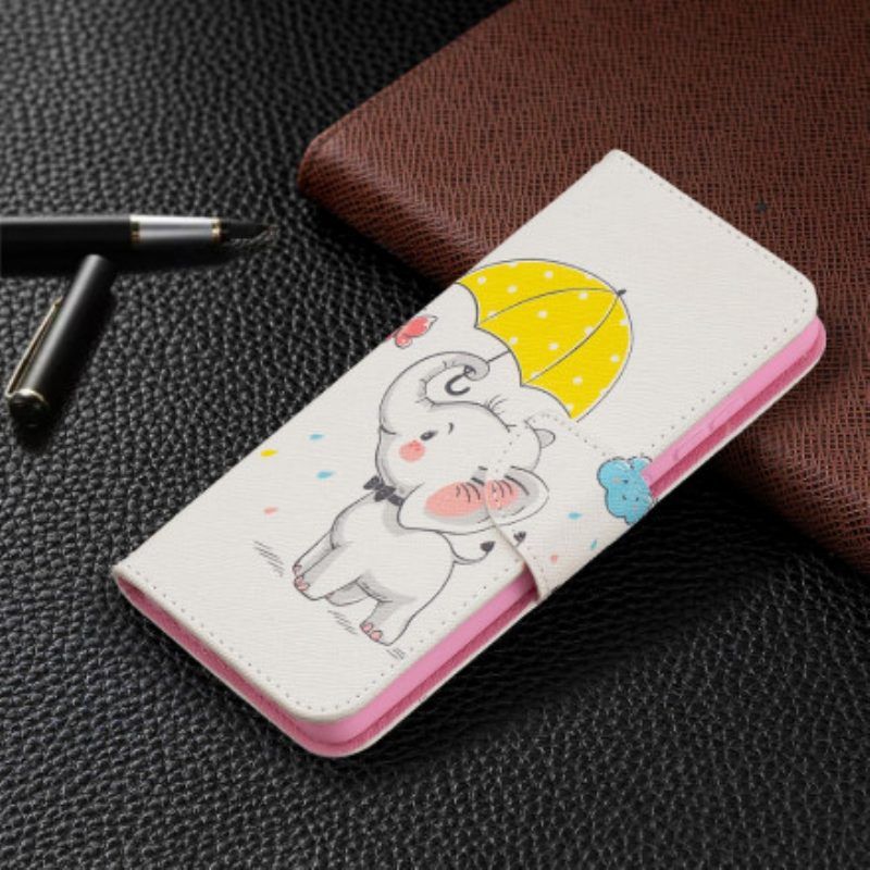 Folio-hoesje voor Samsung Galaxy A52 4G / A52 5G / A52s 5G Baby Olifant