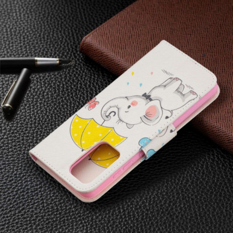 Folio-hoesje voor Samsung Galaxy A52 4G / A52 5G / A52s 5G Baby Olifant