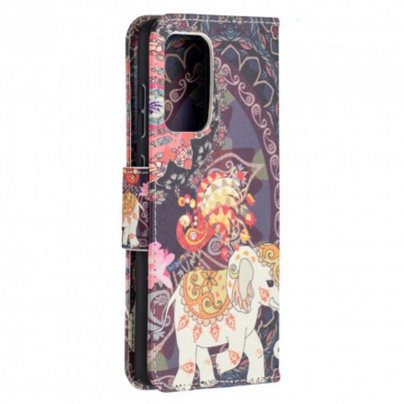 Folio-hoesje voor Samsung Galaxy A52 4G / A52 5G / A52s 5G Etnische Olifanten Mandala