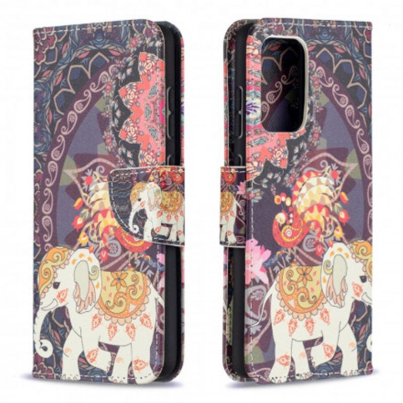 Folio-hoesje voor Samsung Galaxy A52 4G / A52 5G / A52s 5G Etnische Olifanten Mandala