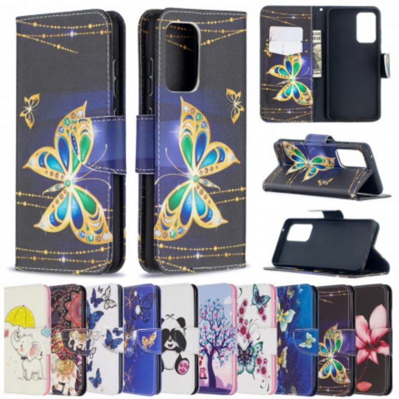 Folio-hoesje voor Samsung Galaxy A52 4G / A52 5G / A52s 5G Gouden Vlinders