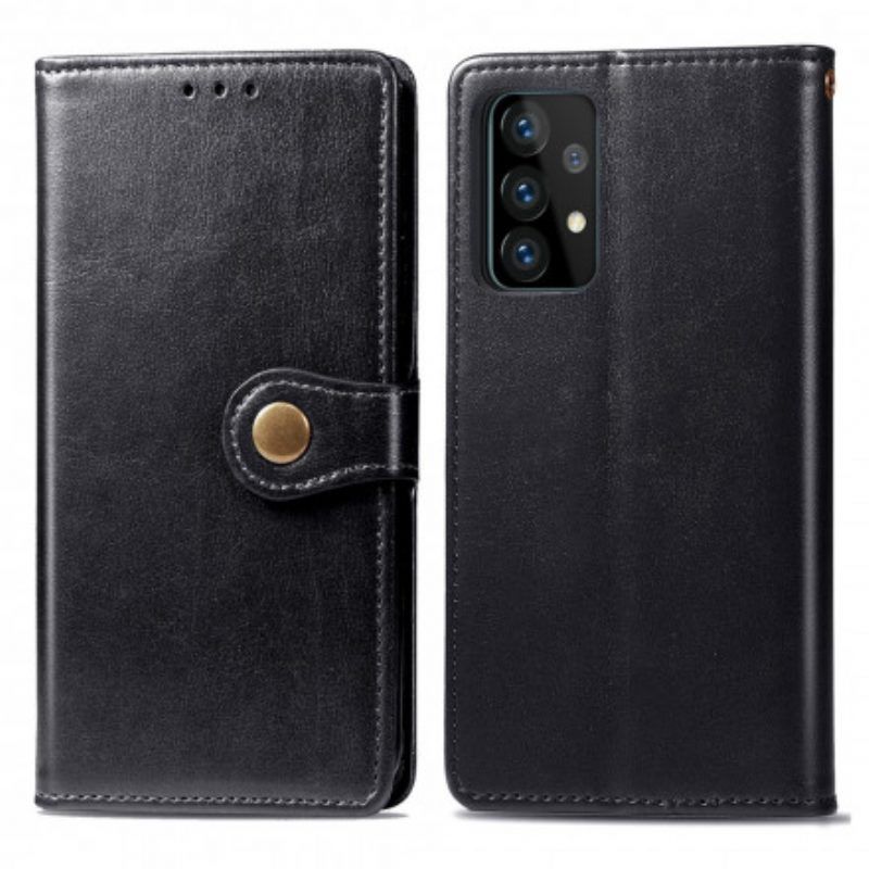 Folio-hoesje voor Samsung Galaxy A52 4G / A52 5G / A52s 5G Kunstleer En Vintage Sluiting