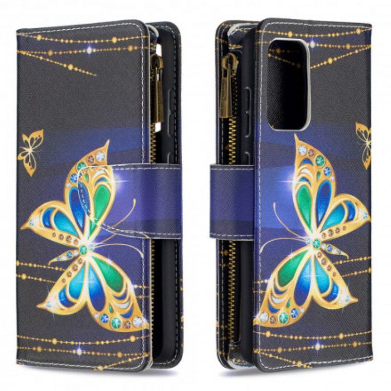 Folio-hoesje voor Samsung Galaxy A52 4G / A52 5G / A52s 5G Vlinders Zak Met Ritssluiting