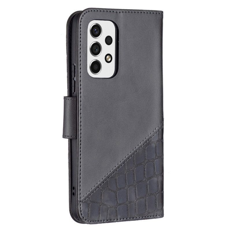 Folio-hoesje voor Samsung Galaxy A53 5G Binfen Kleur Krokodillenhuid Stijl