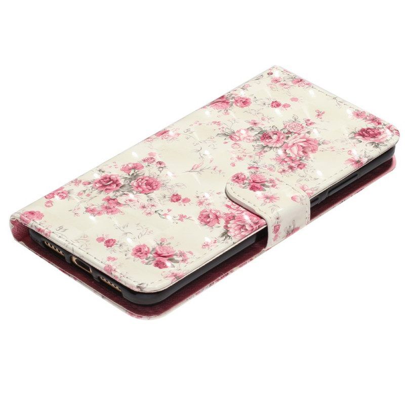 Folio-hoesje voor Samsung Galaxy A53 5G Met Ketting Riem Liberty Bloemen