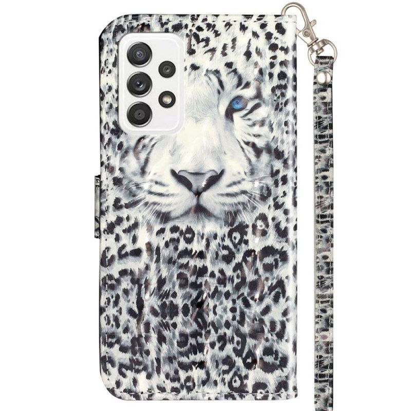 Folio-hoesje voor Samsung Galaxy A53 5G Met Ketting String Tijger