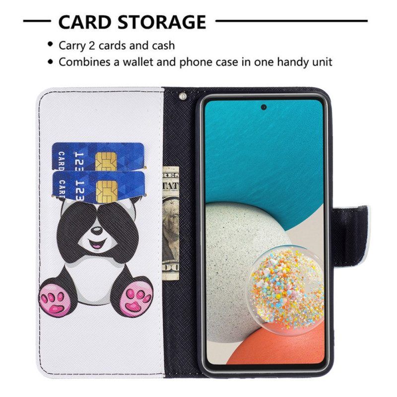 Folio-hoesje voor Samsung Galaxy A53 5G Panda-plezier