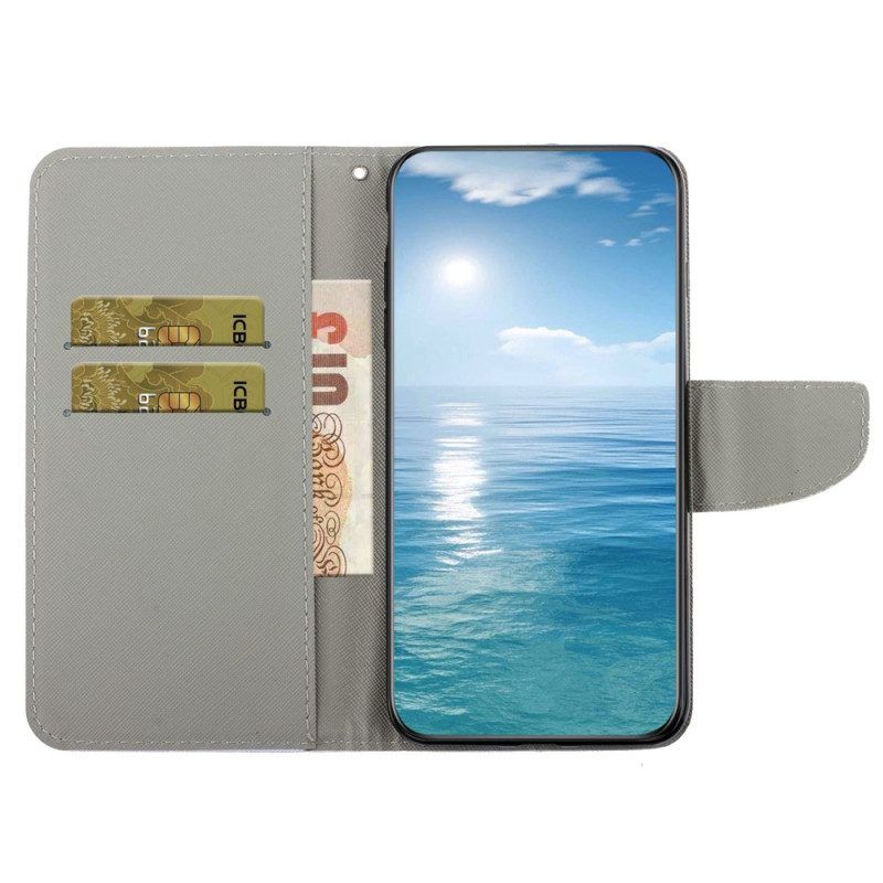 Folio-hoesje voor Samsung Galaxy A54 5G Met Ketting Incognito Giraffen In Sleutelkoord