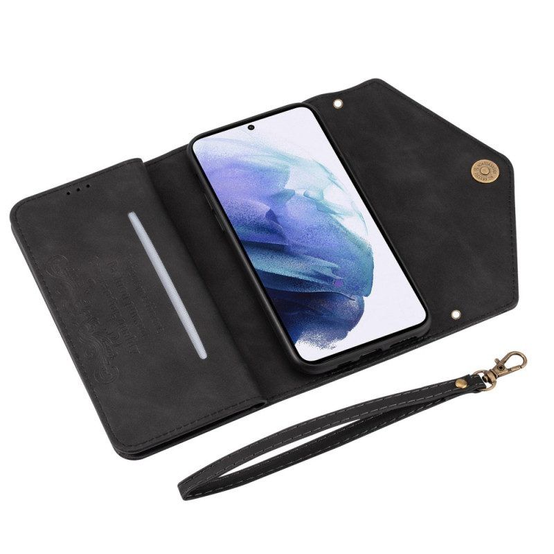 Folio-hoesje voor Samsung Galaxy A54 5G N.bekus Lanyard En Schouderriem