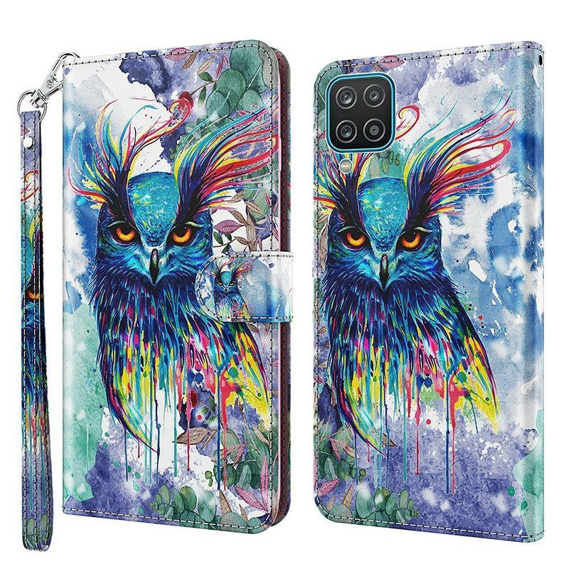 Folio-hoesje voor Samsung Galaxy M12 / A12 Aquarel Vogel