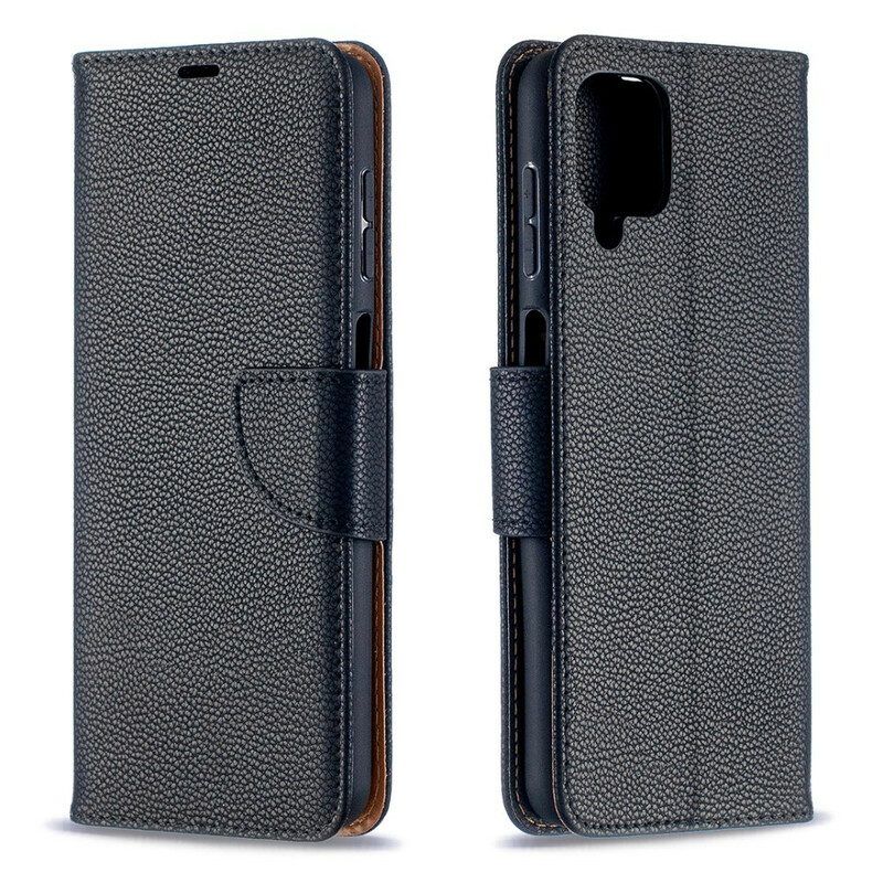 Folio-hoesje voor Samsung Galaxy M12 / A12 Flip Case Lychee Rabat Schuin