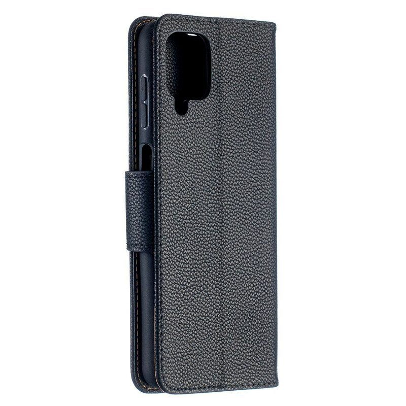 Folio-hoesje voor Samsung Galaxy M12 / A12 Flip Case Lychee Rabat Schuin