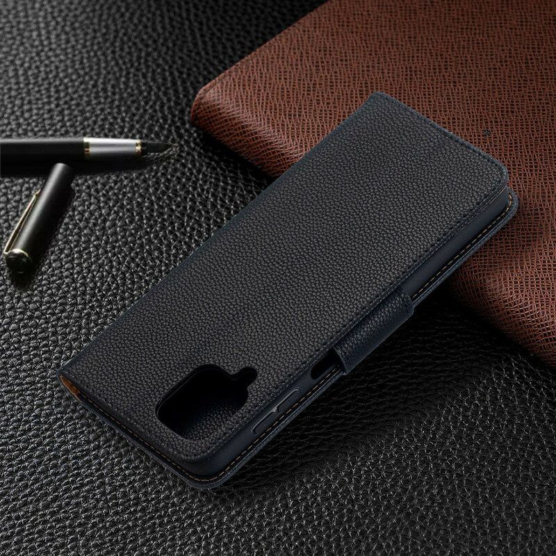 Folio-hoesje voor Samsung Galaxy M12 / A12 Flip Case Lychee Rabat Schuin