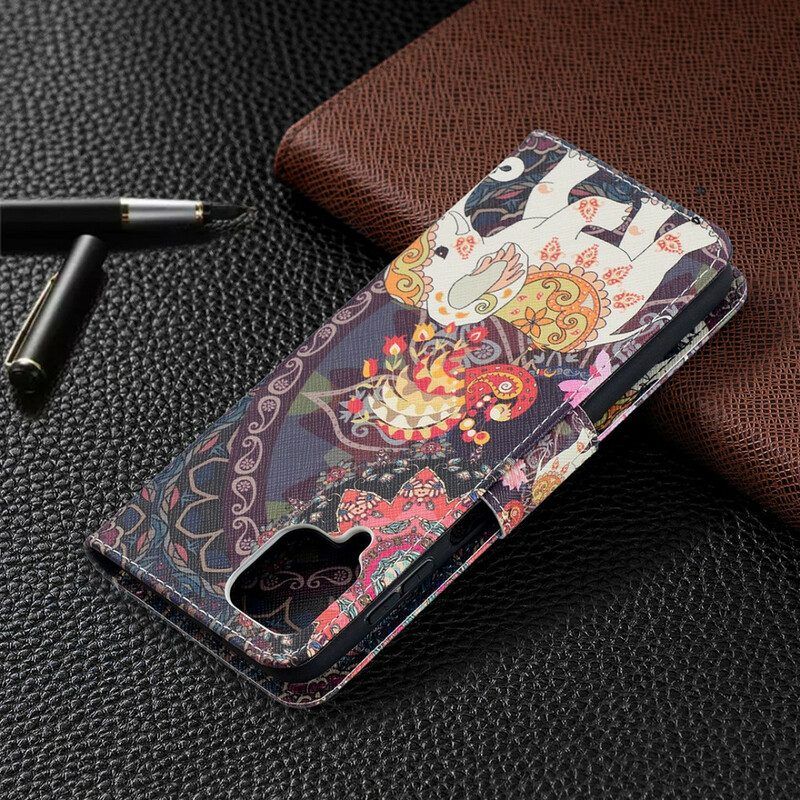 Folio-hoesje voor Samsung Galaxy M12 / A12 Indische Olifant