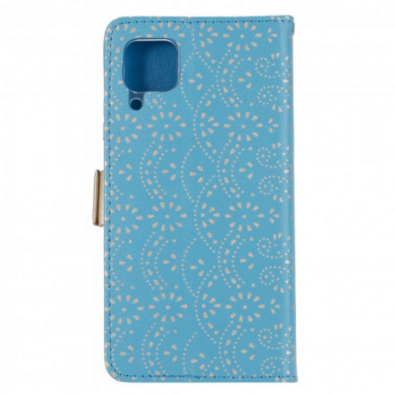 Folio-hoesje voor Samsung Galaxy M12 / A12 Met Ketting Portemonnee Met Kanten Riem