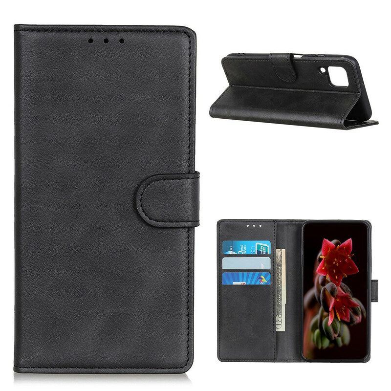 Folio-hoesje voor Samsung Galaxy M12 / A12 Retro Mat Leereffect