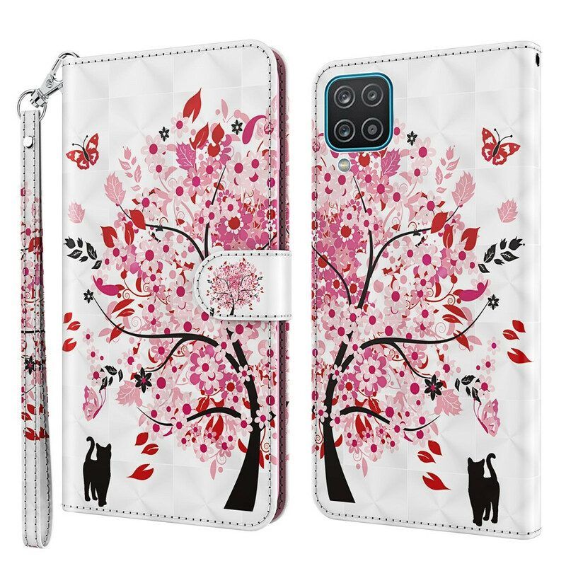 Folio-hoesje voor Samsung Galaxy M12 / A12 Roze Boom