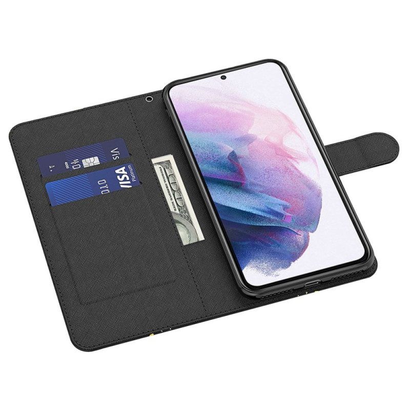 Folio-hoesje voor Samsung Galaxy M13 Kant Met Riem