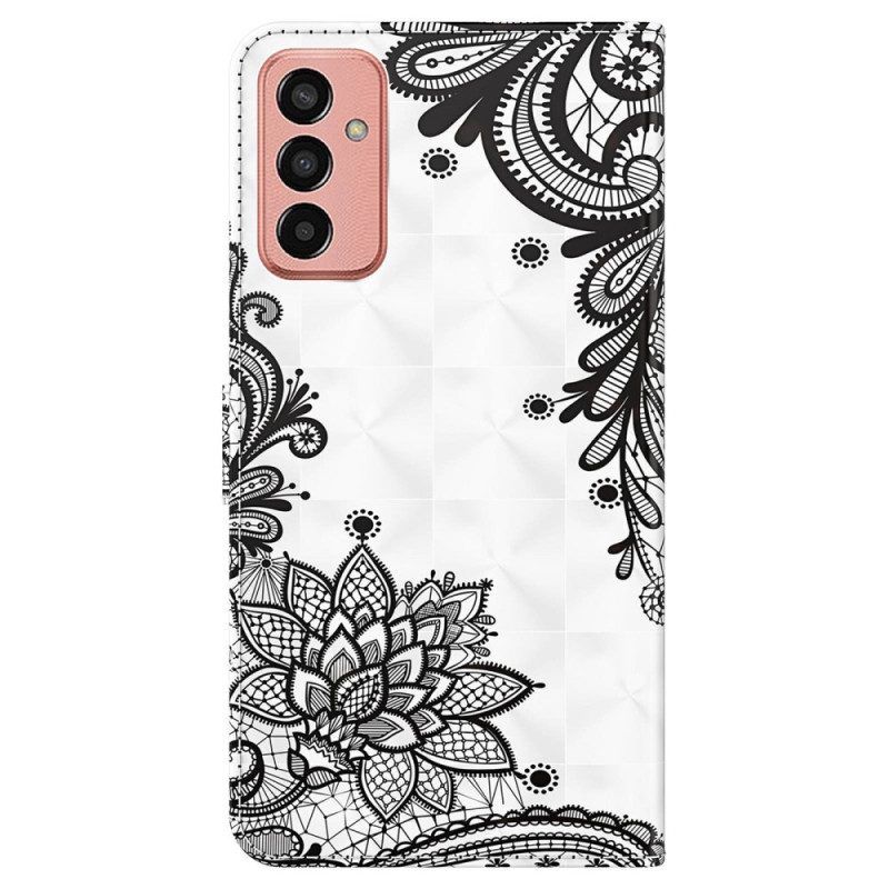 Folio-hoesje voor Samsung Galaxy M13 Kant Met Riem