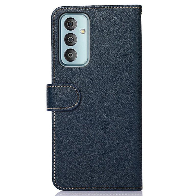 Folio-hoesje voor Samsung Galaxy M13 Lychee-stijl Rfid Khazneh