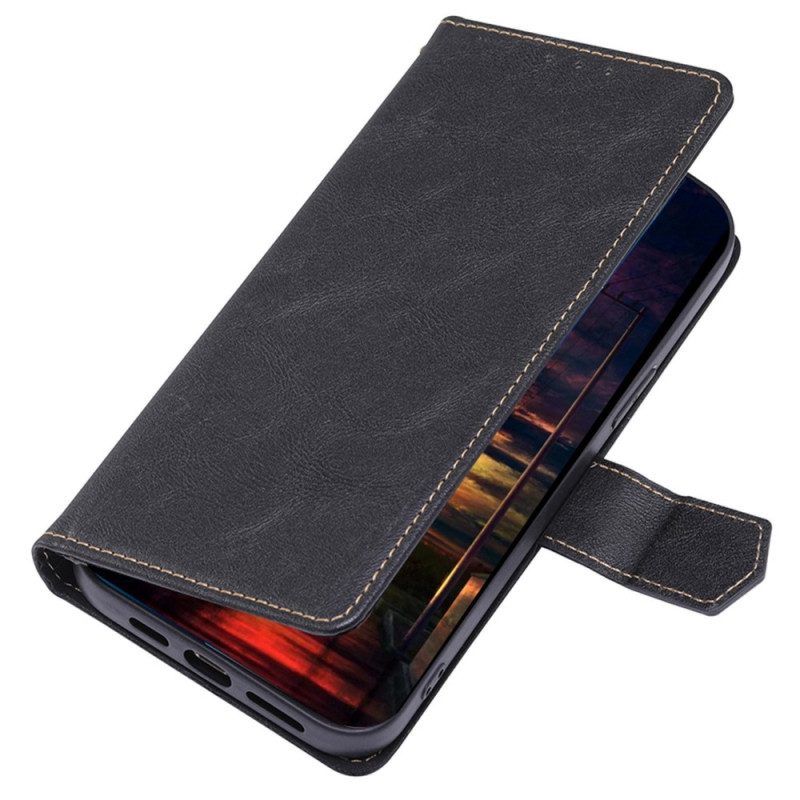 Folio-hoesje voor Samsung Galaxy M13 Vintage Kunstleer En Stiksels