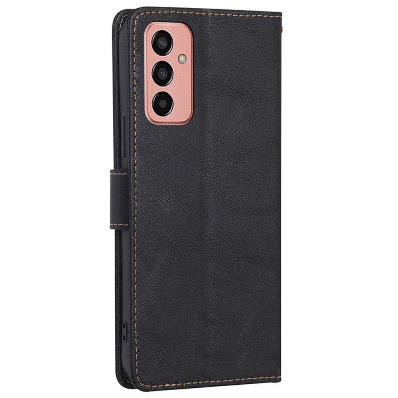 Folio-hoesje voor Samsung Galaxy M13 Vintage Kunstleer En Stiksels