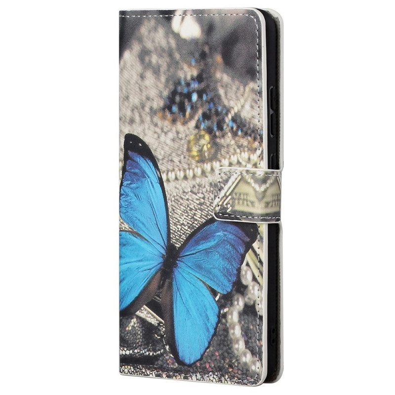 Folio-hoesje voor Samsung Galaxy M23 5G Blauwe Vlinder