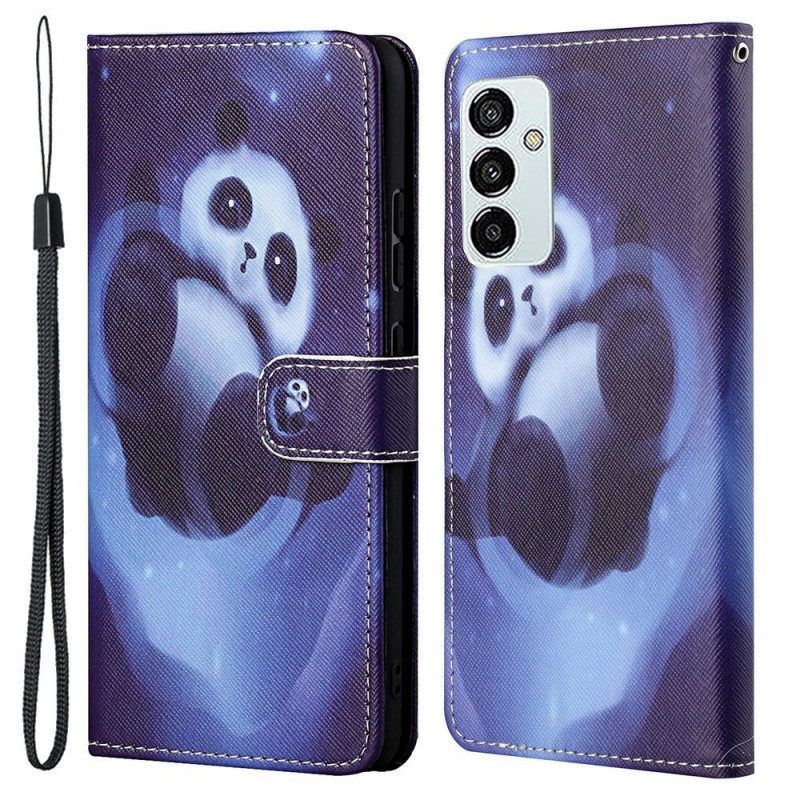 Folio-hoesje voor Samsung Galaxy M23 5G Met Ketting Strakke Panda