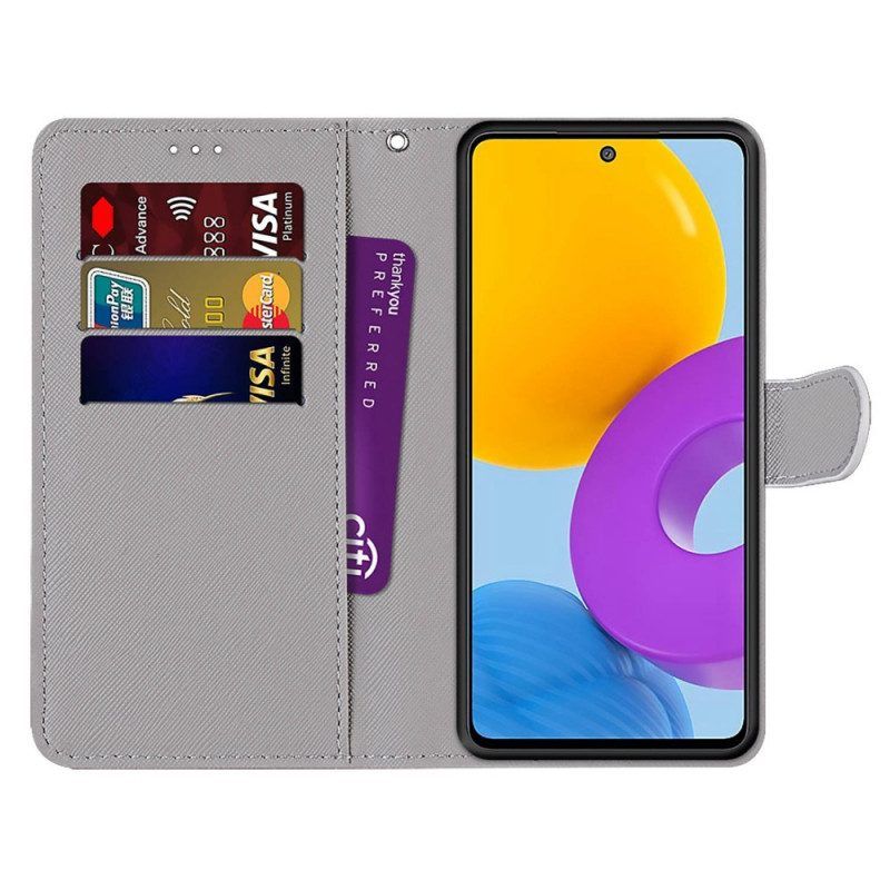 Folio-hoesje voor Samsung Galaxy M52 5G Fluorescerende Wolf