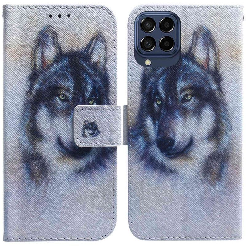 Folio-hoesje voor Samsung Galaxy M53 5G Aquarel Hond