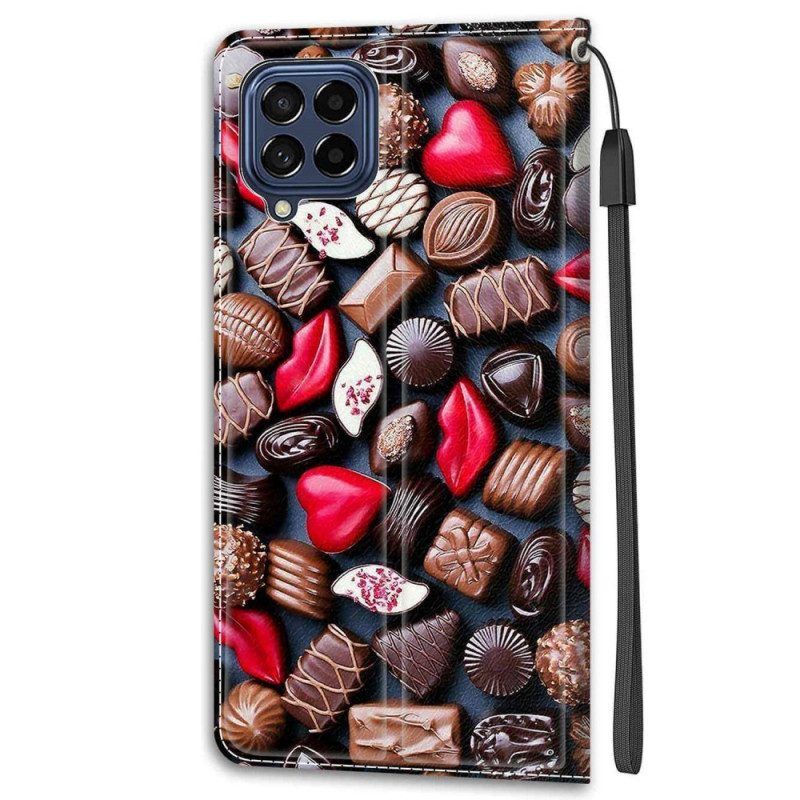 Folio-hoesje voor Samsung Galaxy M53 5G Chocolade