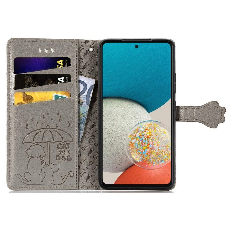 Folio-hoesje voor Samsung Galaxy M53 5G Geanimeerde Dieren