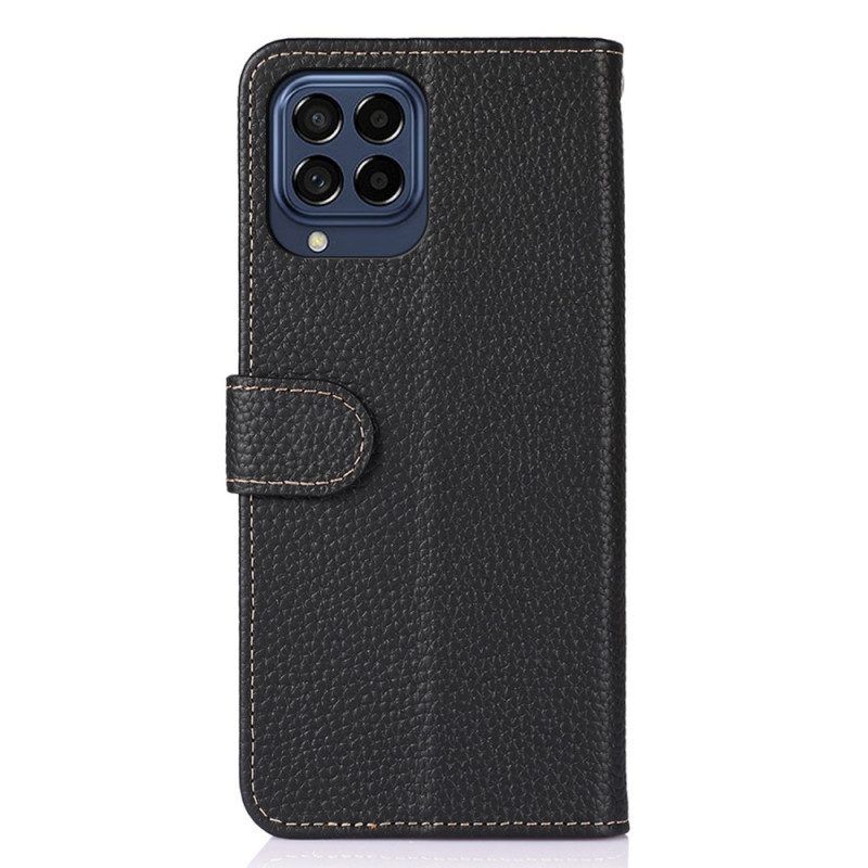 Folio-hoesje voor Samsung Galaxy M53 5G Khazneh Lychee Leer