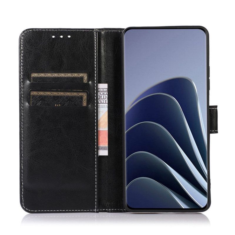 Folio-hoesje voor Samsung Galaxy M53 5G Leerstijl En Naden