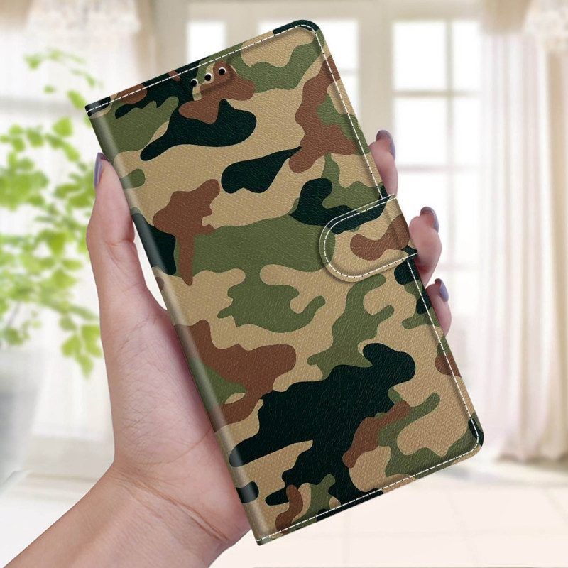 Folio-hoesje voor Samsung Galaxy M53 5G Met Ketting Camo Met Bandjes