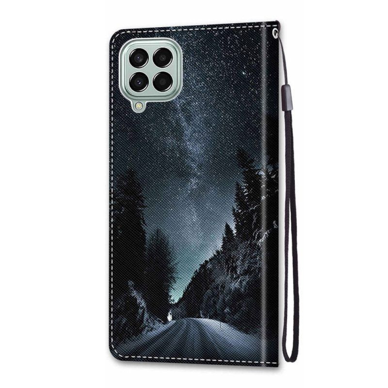 Folio-hoesje voor Samsung Galaxy M53 5G Met Ketting Lanyard-landschap