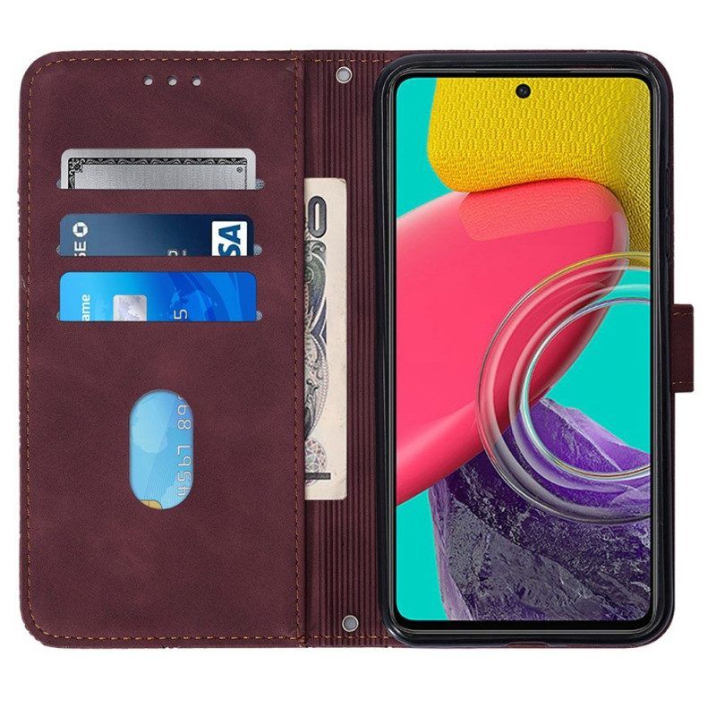 Folio-hoesje voor Samsung Galaxy M53 5G Met Ketting Riem Driehoeken