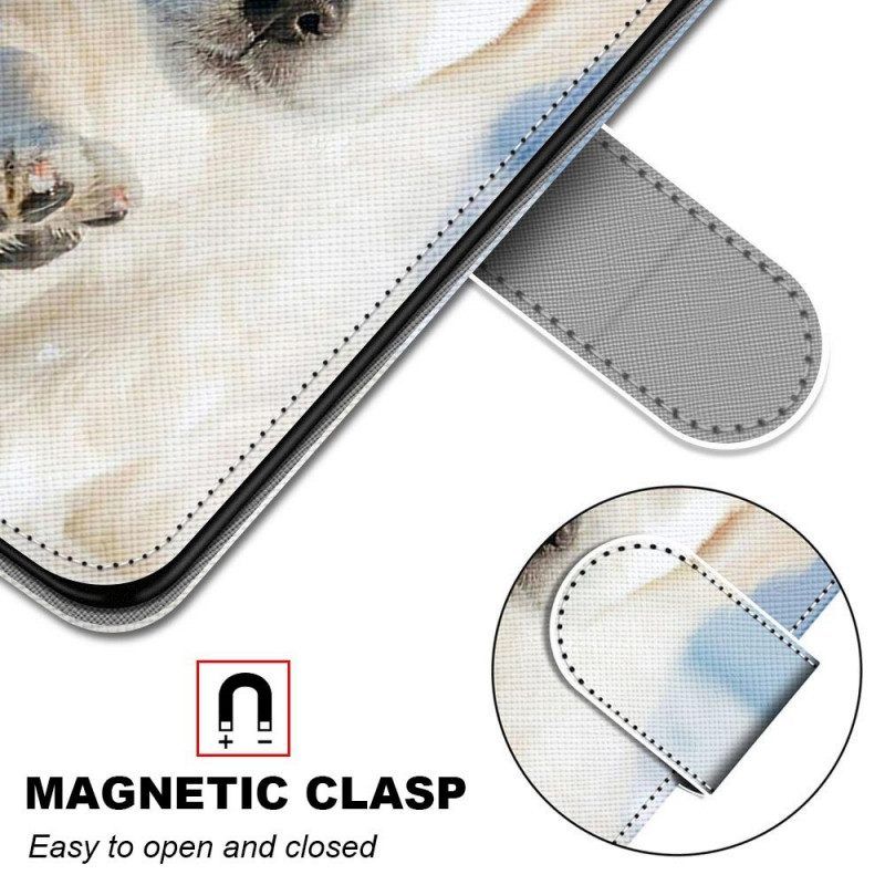 Folio-hoesje voor Samsung Galaxy M53 5G Met Ketting String Hond